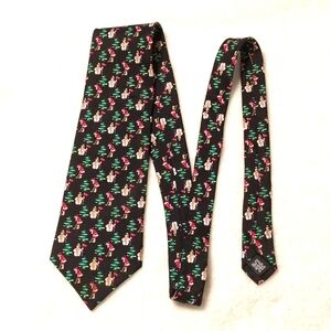 Christmas Tie Silk Santa playing golf
